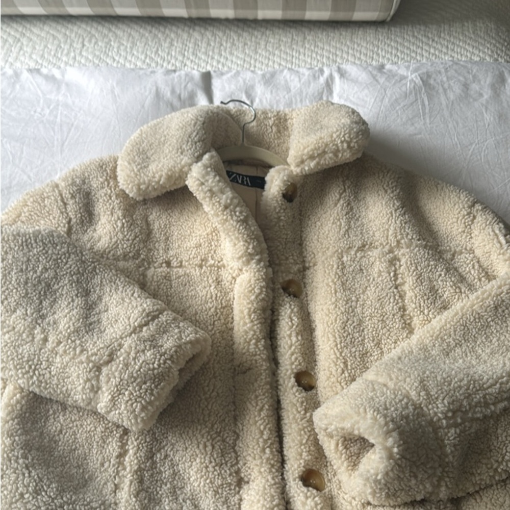 Zara Beige Sherpa Jacket